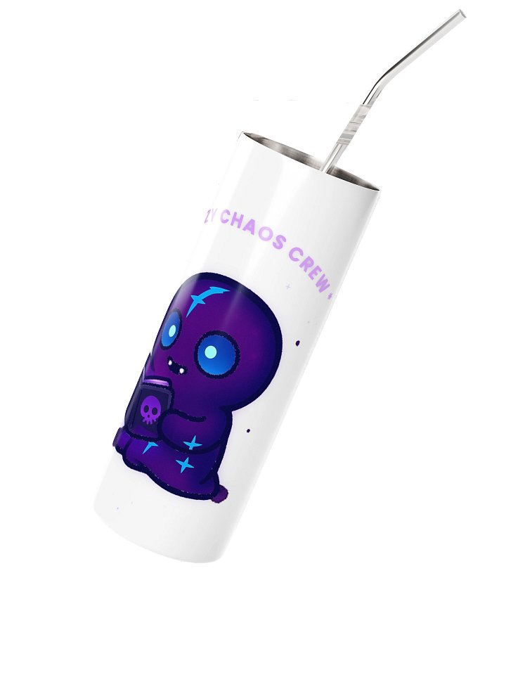 Cozy Chaos Reader — White Stainless Steel Tumbler product image (2)