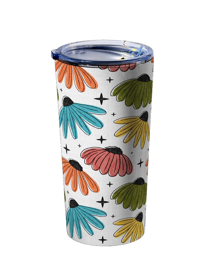 Retro Halftone Coneflowers 20oz Stainless Steel Tumbler product image (2)
