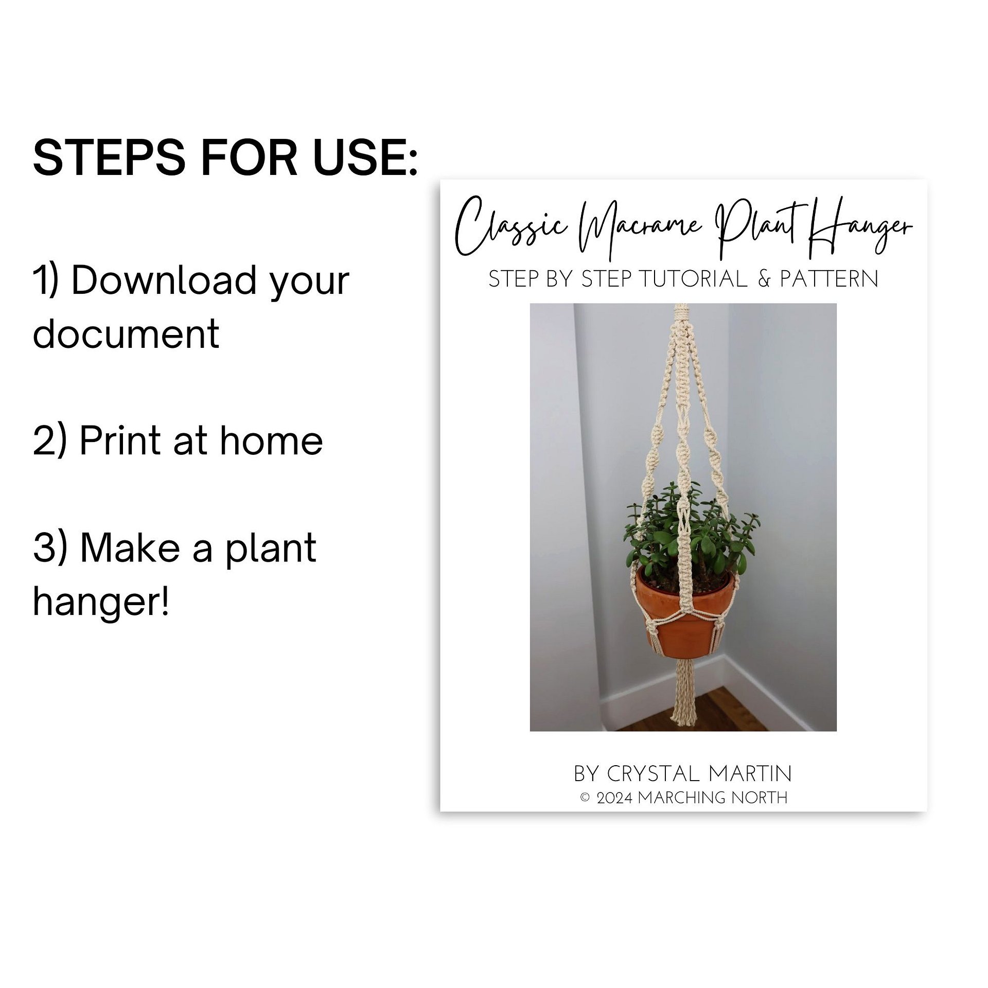 Classic Macrame Plant Hanger (Digital PDF Pattern) product image (2)