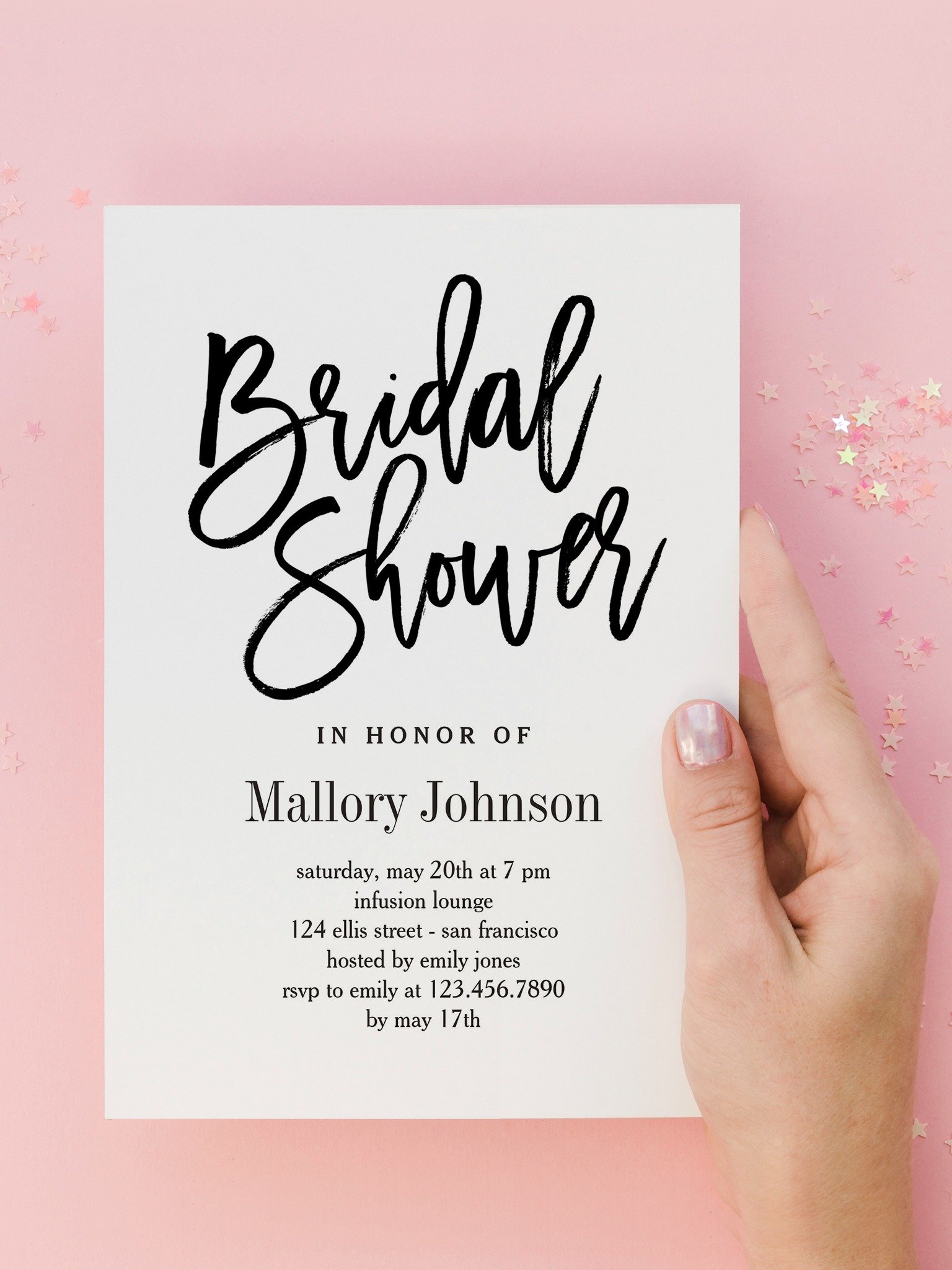 Brushed Charm Bridal Shower Invitation Canva Template BCC product image (1)