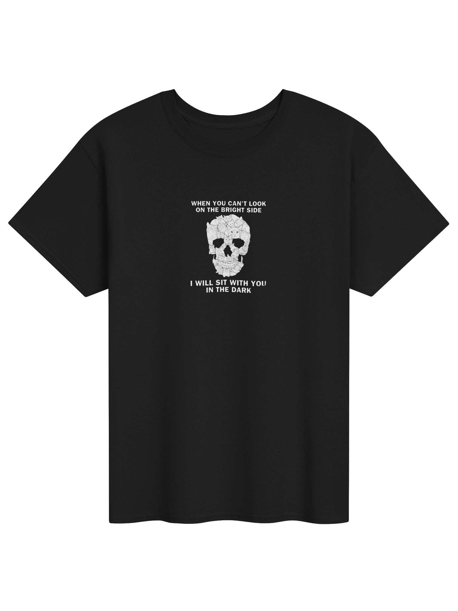 Cat Skull Dark Comfort Tee product image (1)
