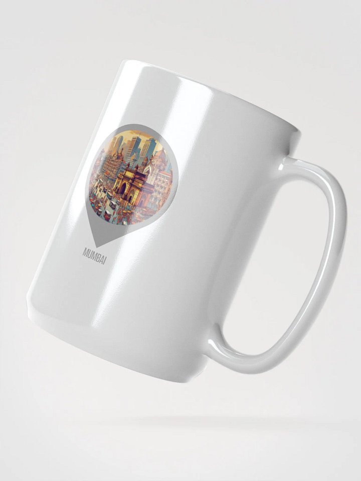 Urban Buzz White Glossy Mug | AI Design: Mumbai, Indien product image (2)