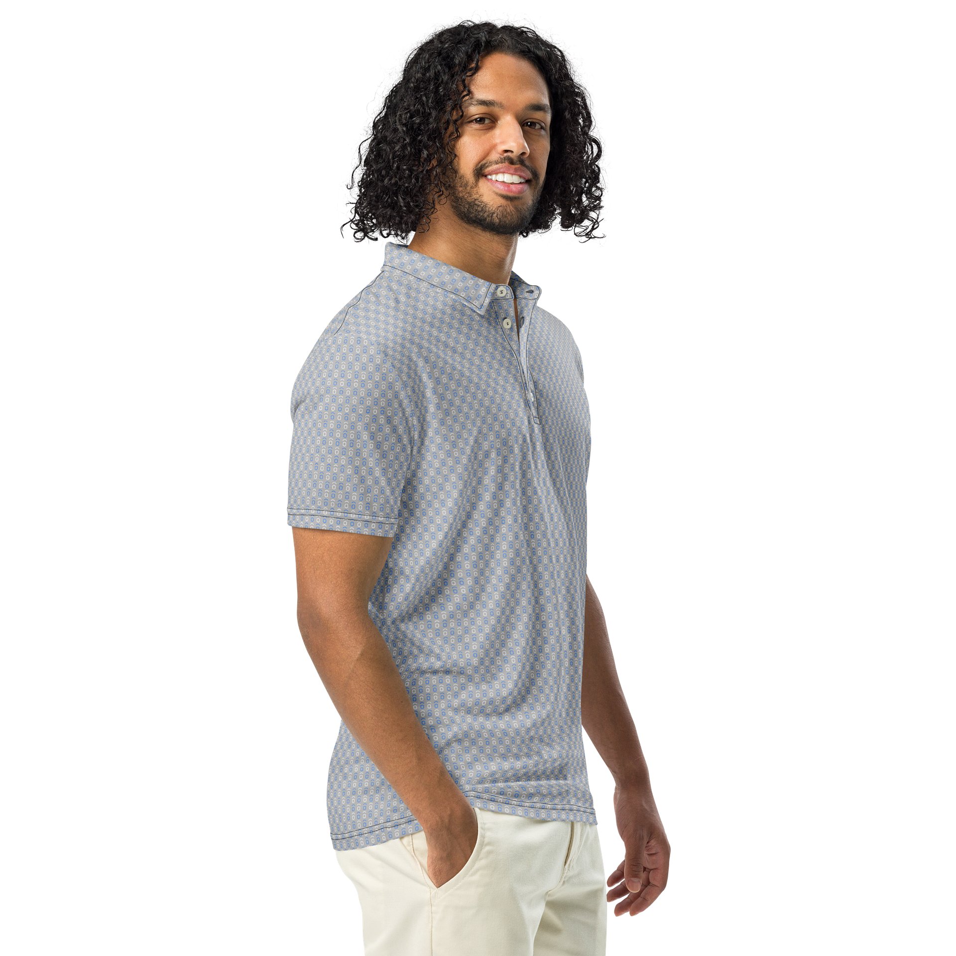 OVTLYR ALL OVER PRINT - POLO SHIRT - RUNS SMALL (ORDER NEXT SIZE UP) - Grey product image (1)