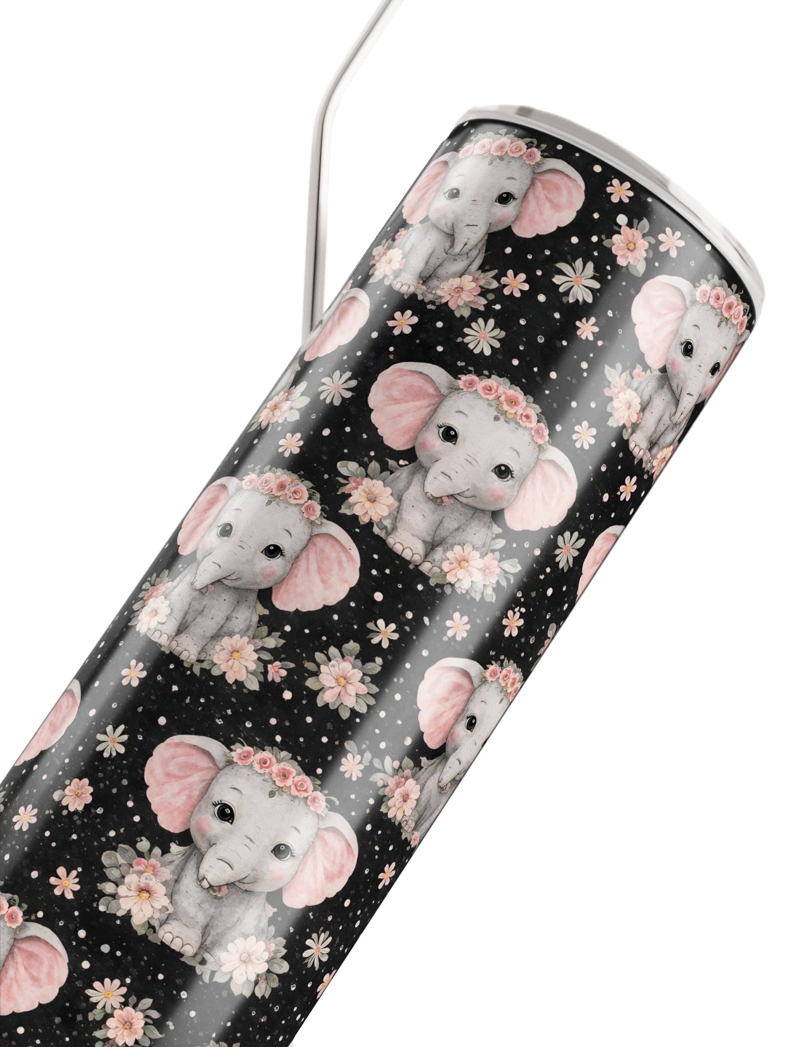Floral Elephant Stainless Steel Tumbler product image (5)