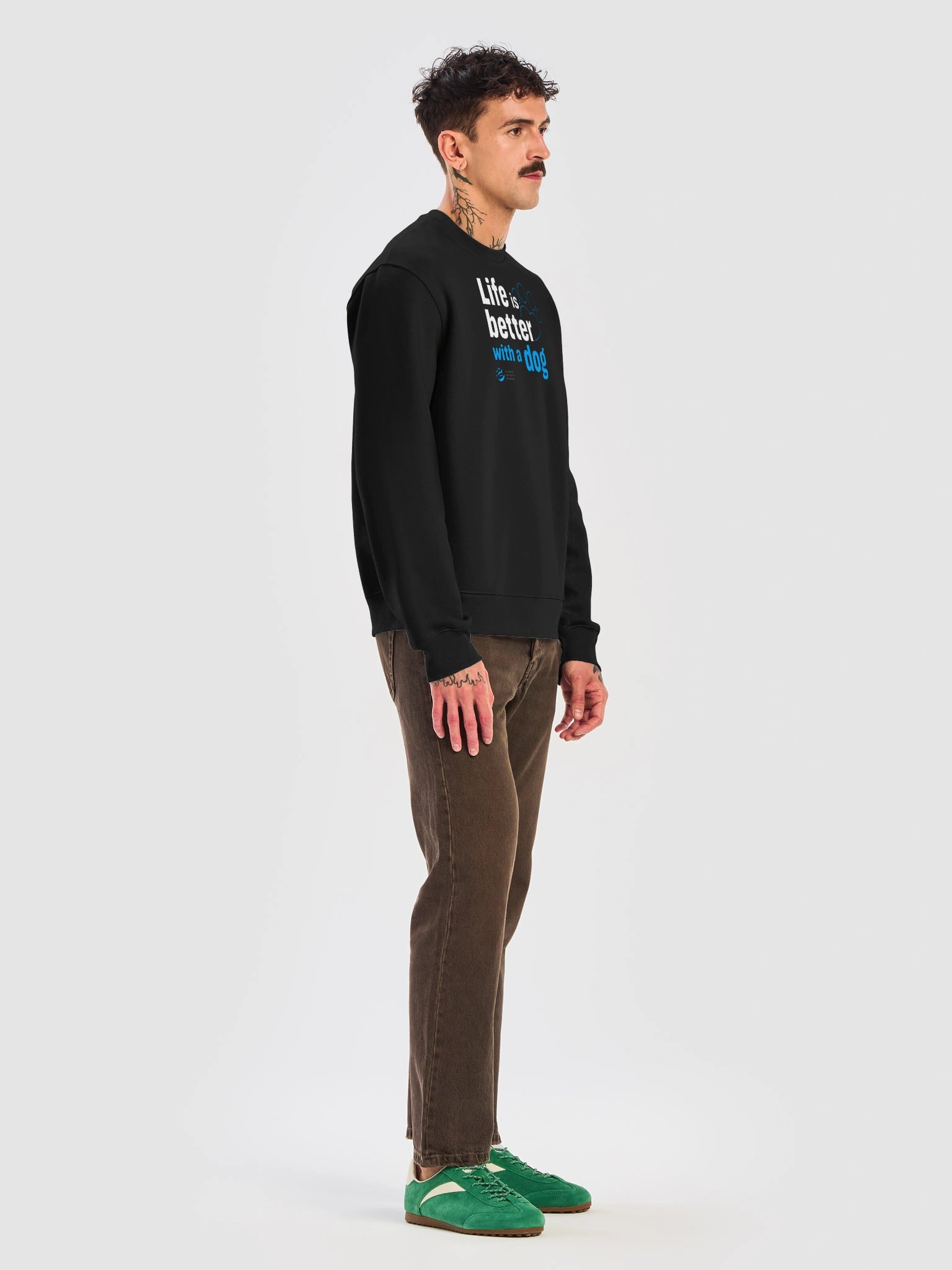 Life is better with a dog - typographic - Sweatshirt product image (7)