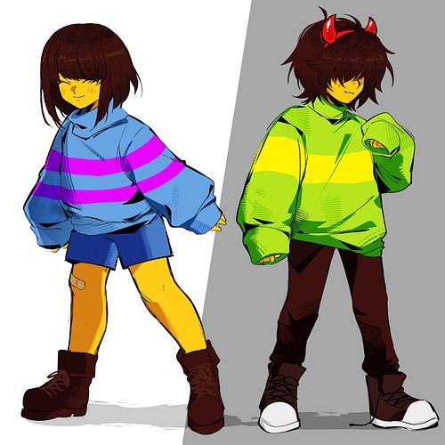Frisk and Kris, both as BABY MODE and teen mode, plus a little extra.

#undertale #deltarune #friskundertale #krisdeltarune #...