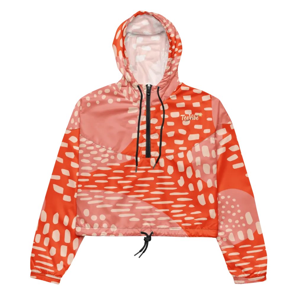 TeeVibe Orange & Pink Cropped Windbreaker product image (2)