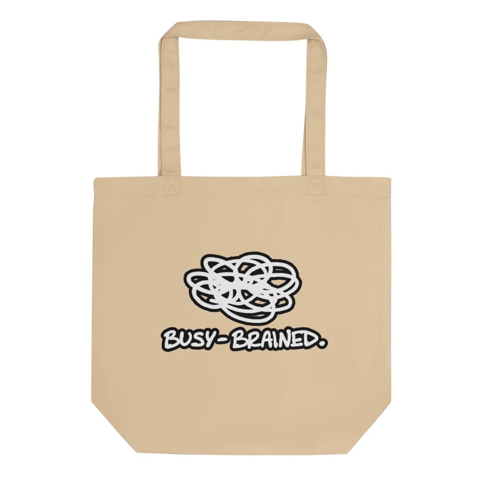 BUSY-BRAINED (lined design) tote bag product image (1)