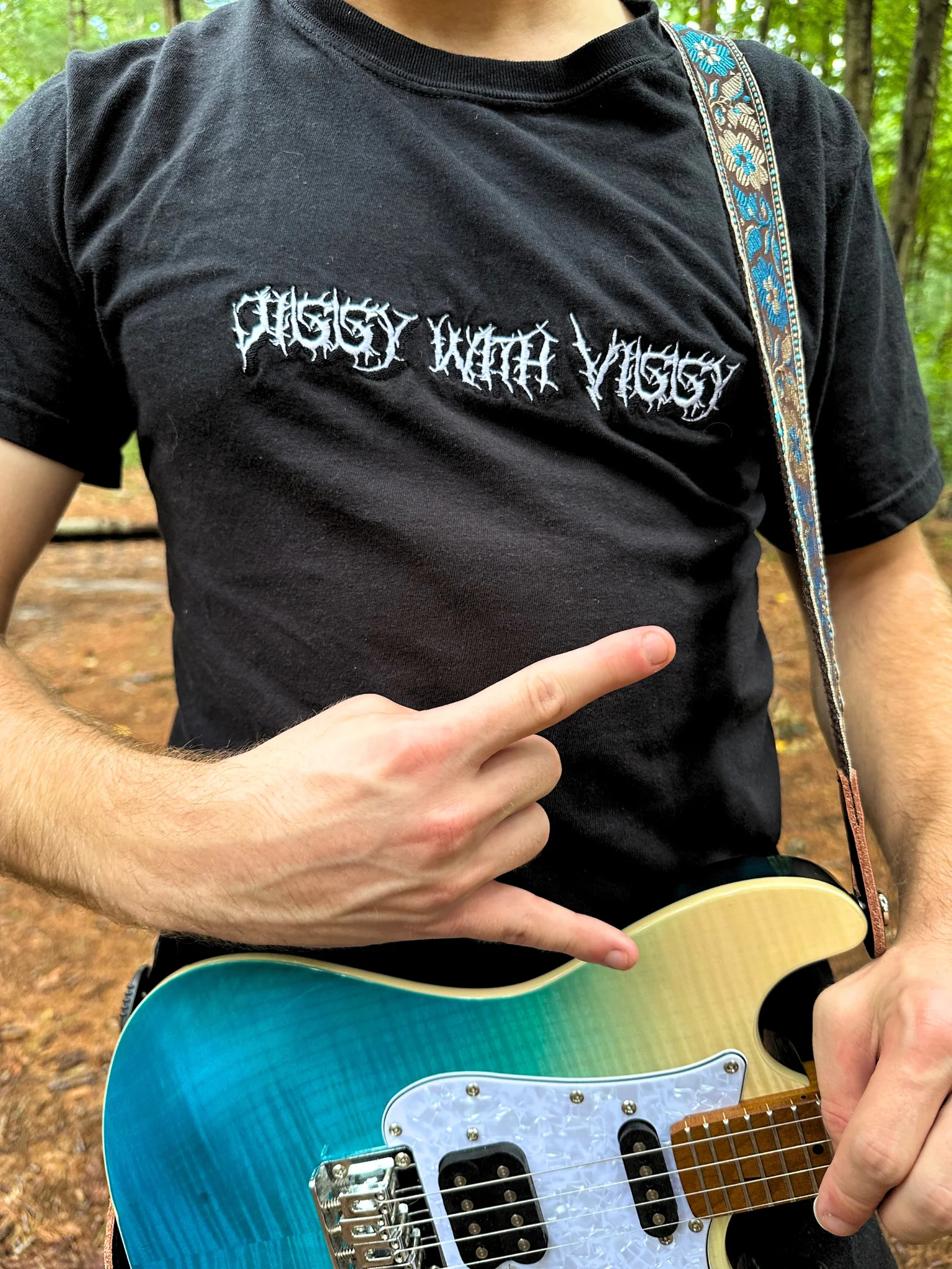 JiggywithViggy Death Metal Embroidered T-Shirt product image (1)
