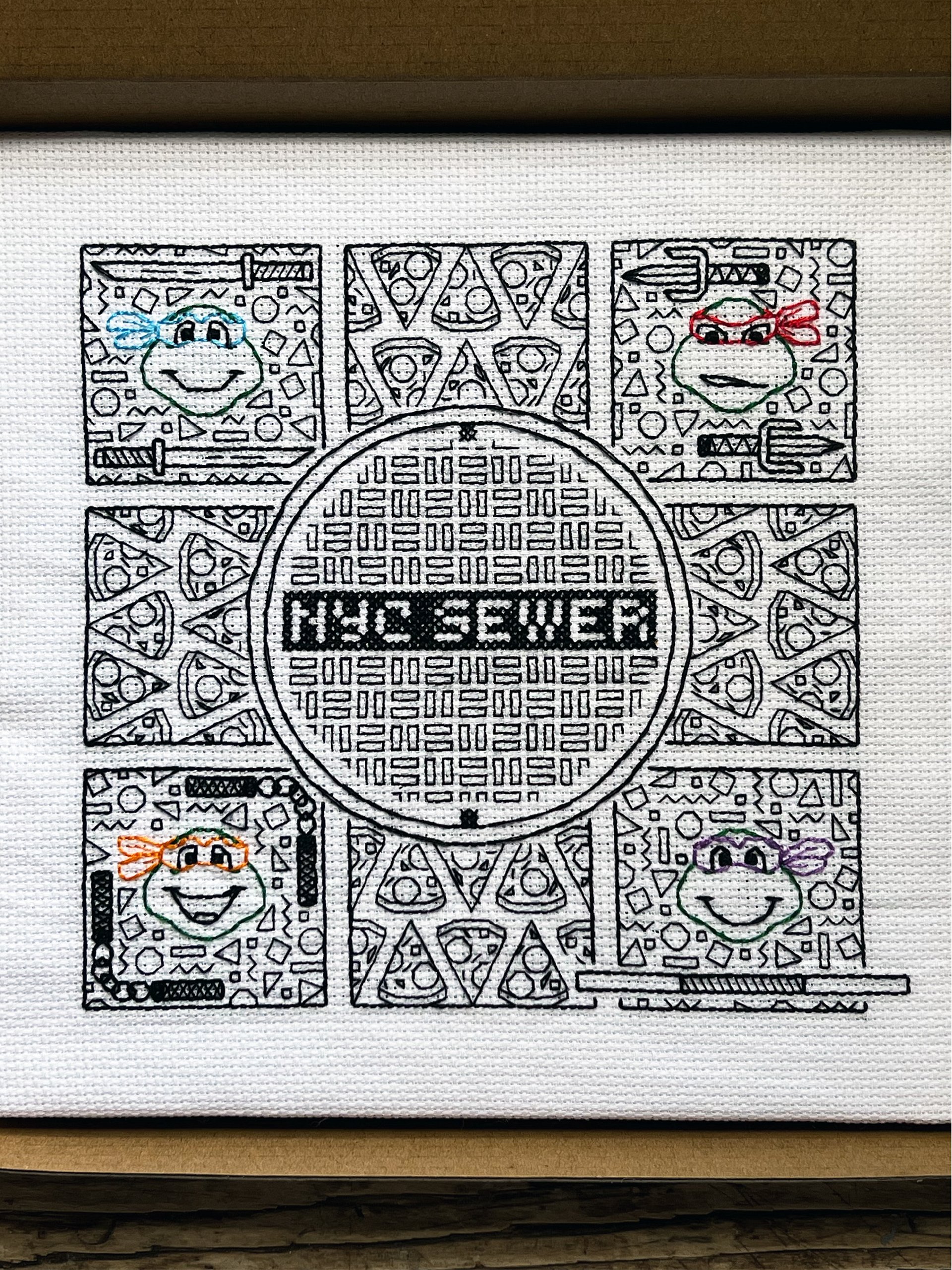 Shinobi Terrapins • Blackwork Cross Stitch Pattern • PDF Digital Download product image (2)