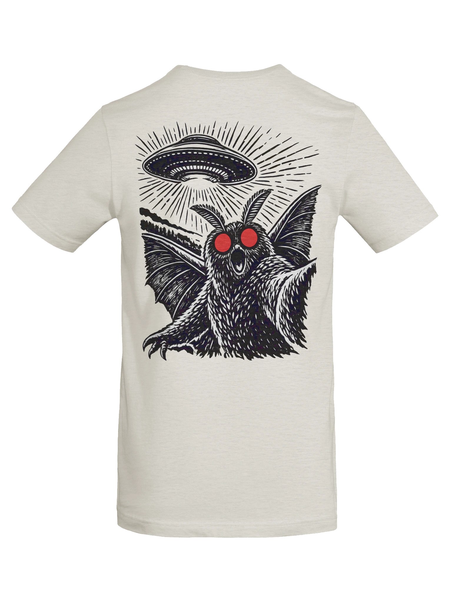 MOTHMAN SELFIE W/ FRONT LOGO SUPER SOFT T-SHIRT (HEATHERED COLORS PT.2) product image (8)