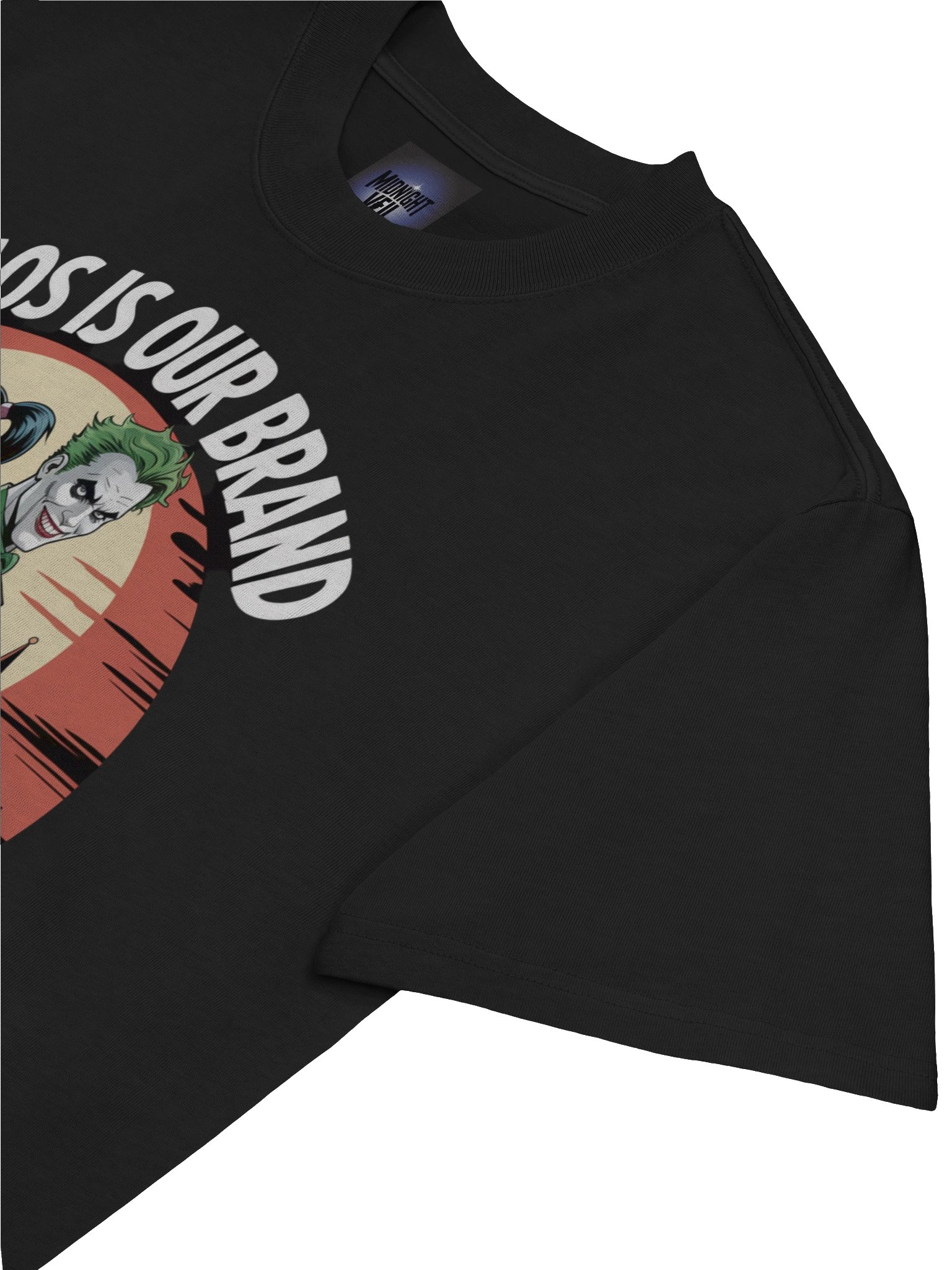 Chaos is Our Brand: Joker & Harley Gotham Twilight Partners Oversized Faded Unisex T-Shirt product image (7)