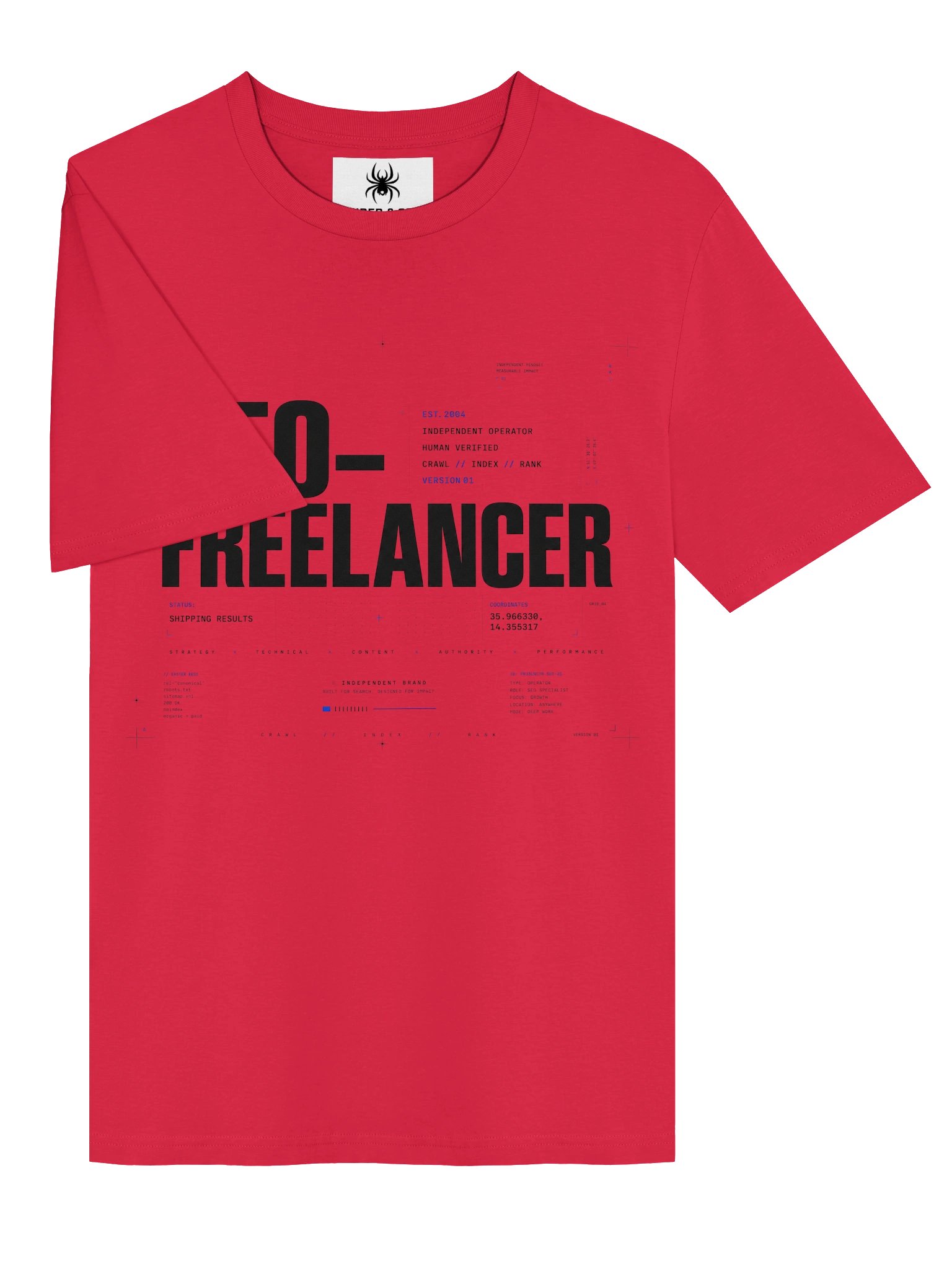"SEO-Freelancer" Tee – Minimal Technical Design | Human Verified product image (4)