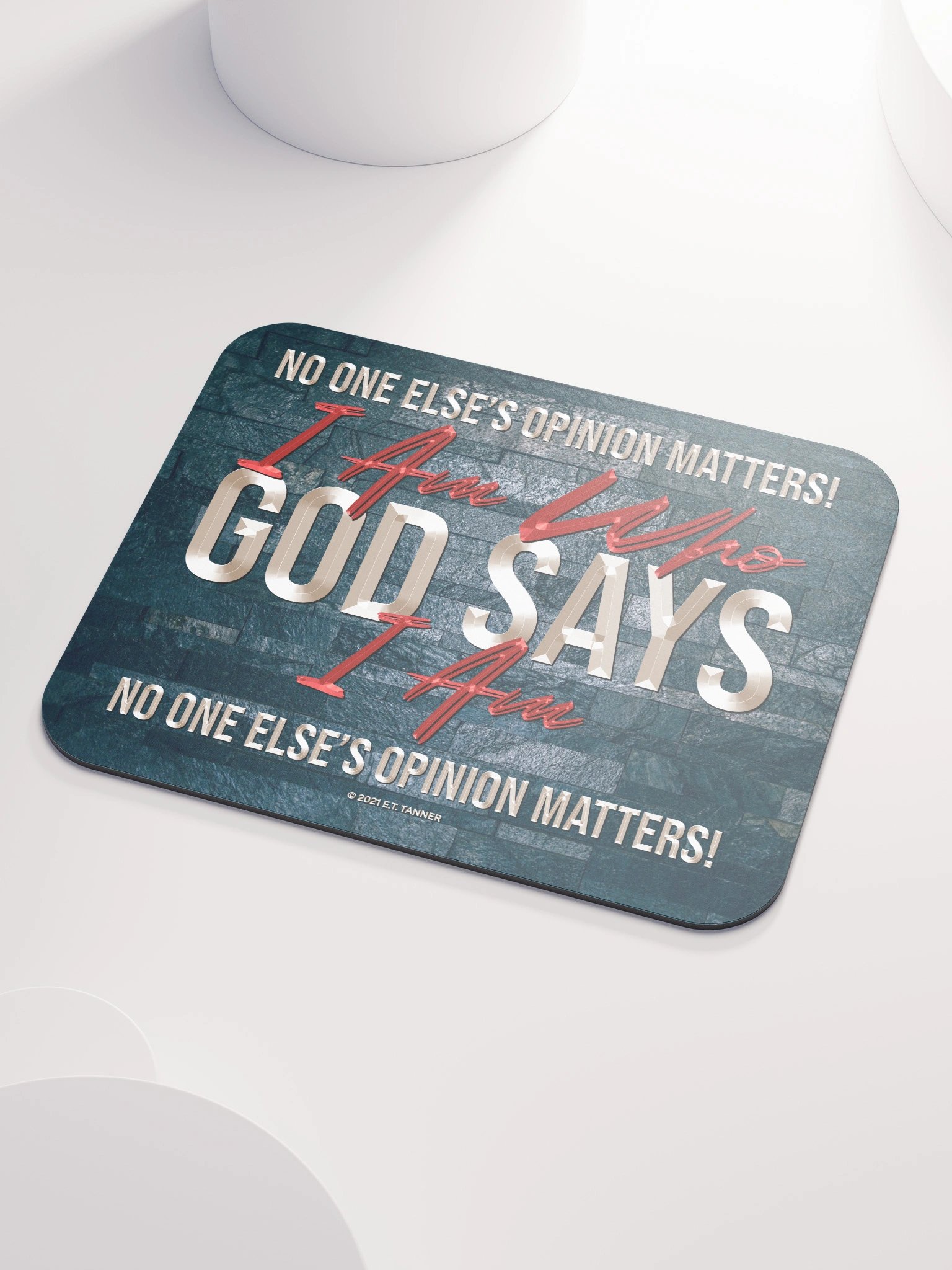 I Am Who God Says I Am, Blk Mouse Pad BV product image (3)