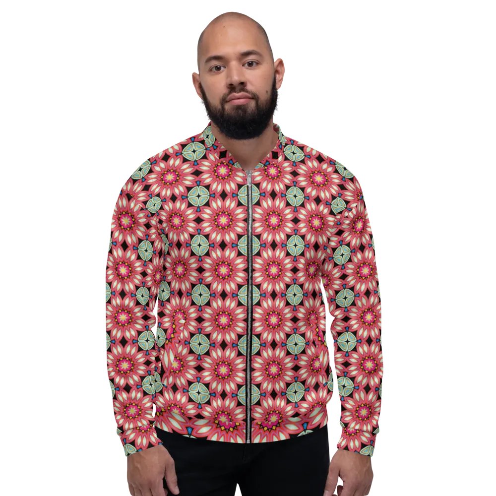 Fractal Batik Maroon Bomber Jacket product image (7)