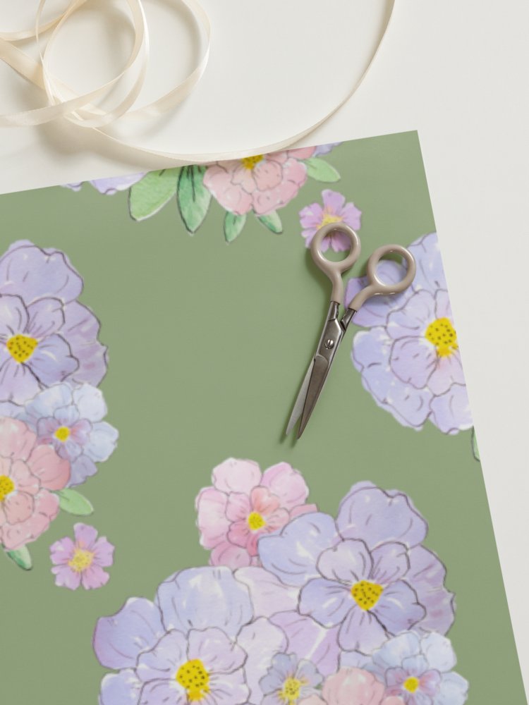 Gingham Blossoms Wrapping Paper Set of 3 Sheets product image (7)