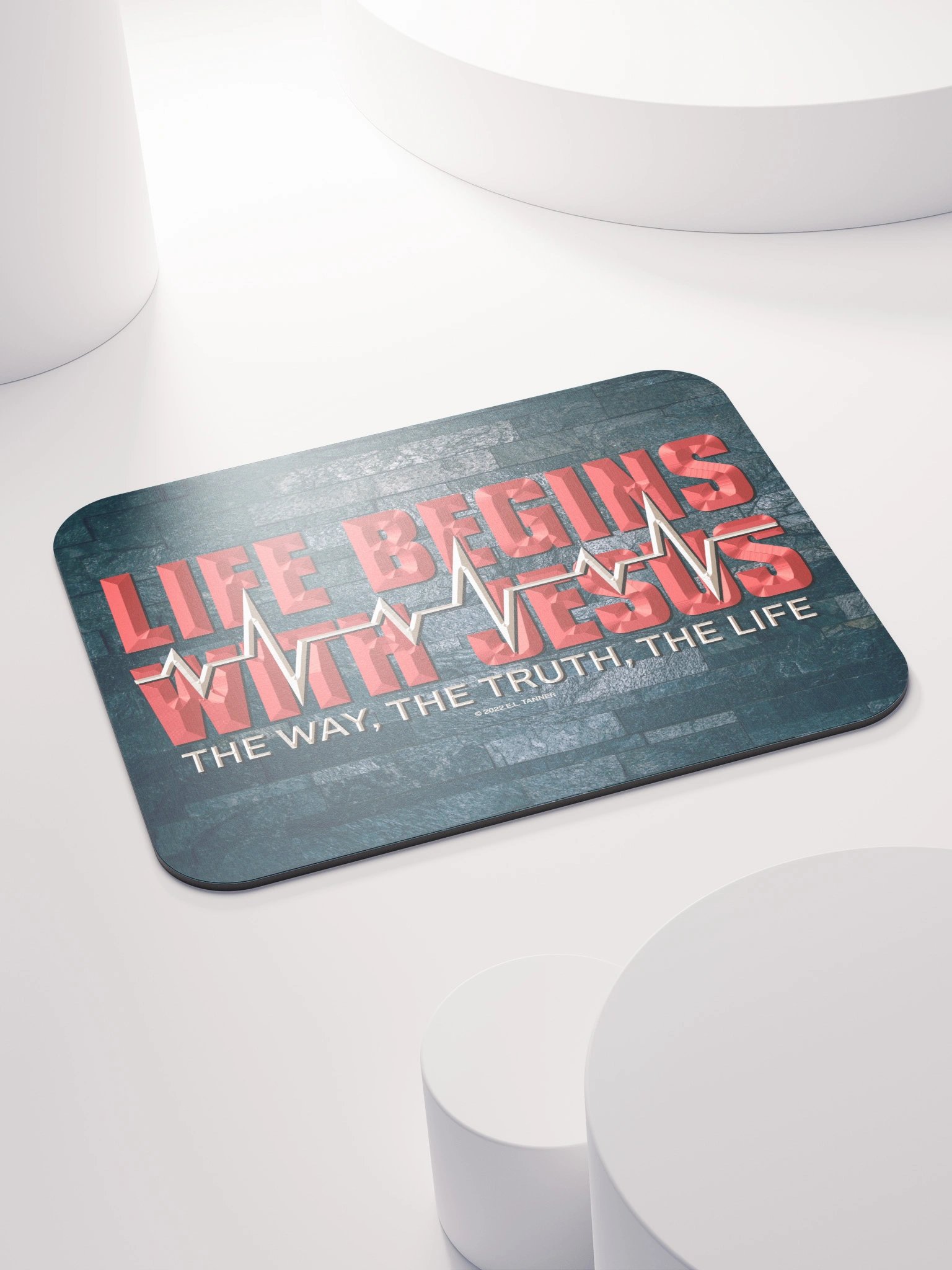 Life begins With Jesus, Blk Mouse Pad BV product image (4)