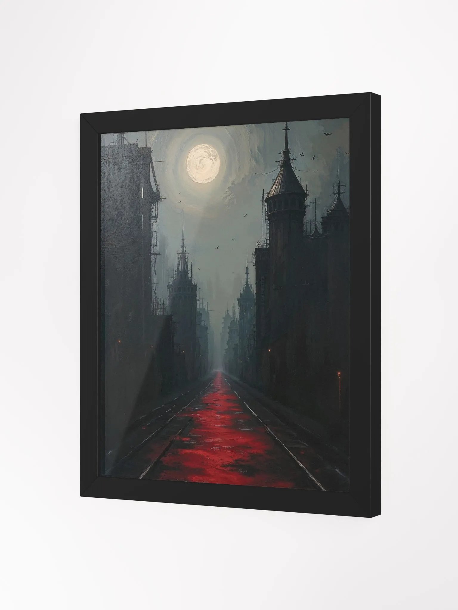 Moonlit Gothic Cityscape Framed Print product image (4)