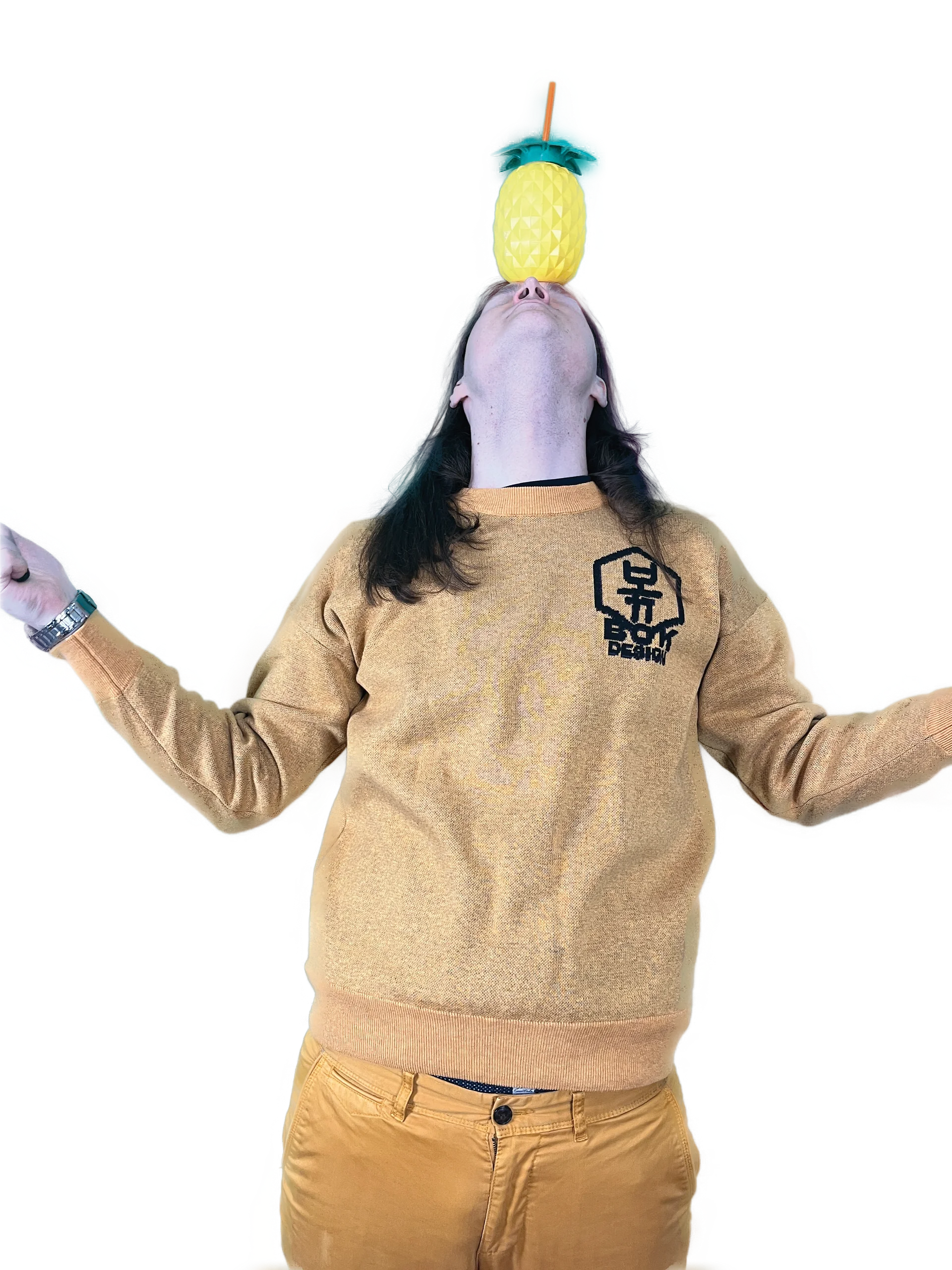 Sweatbok bokshirt //jacquard-knitted crewneck\\ full mustard product image (2)