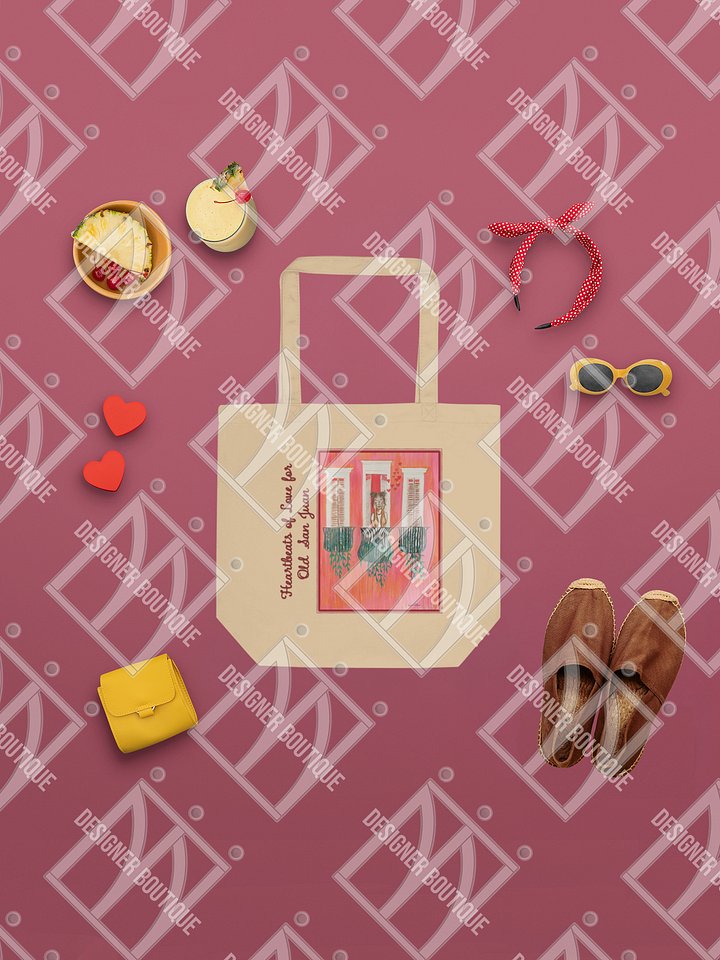 NN Designer Boutique x Camila Arraiza: Tote Bag (Brunette) – Heartbeats of Love for Old San Juan product image (2)