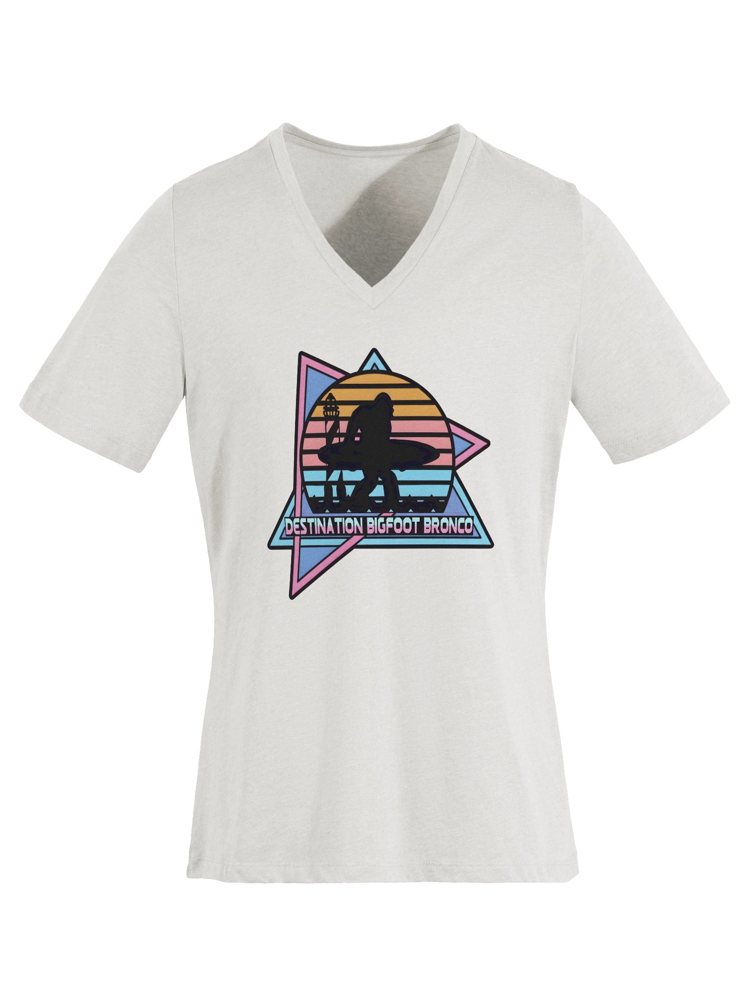 Destination Bigfoot Bronco Retro-Inspired Bella+Canvas Women's Relaxed V-Neck T-Shirt (Multiple Colors Available) product image (49)