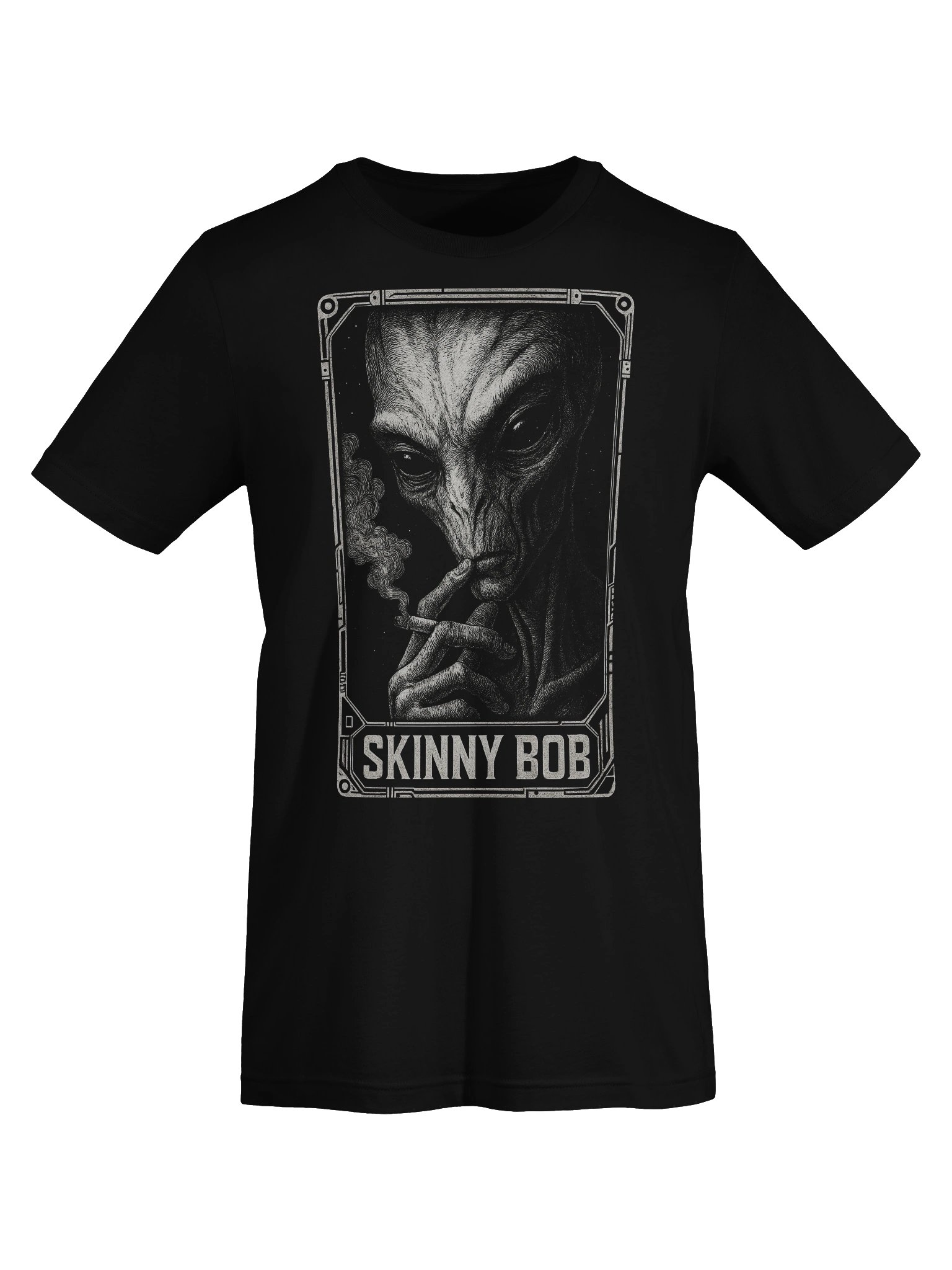 Skinny Bob - Alien Smoking Joint, Extraterrestrial Weed, UFO, UAP, Stoner Space T-Shirt product image (7)