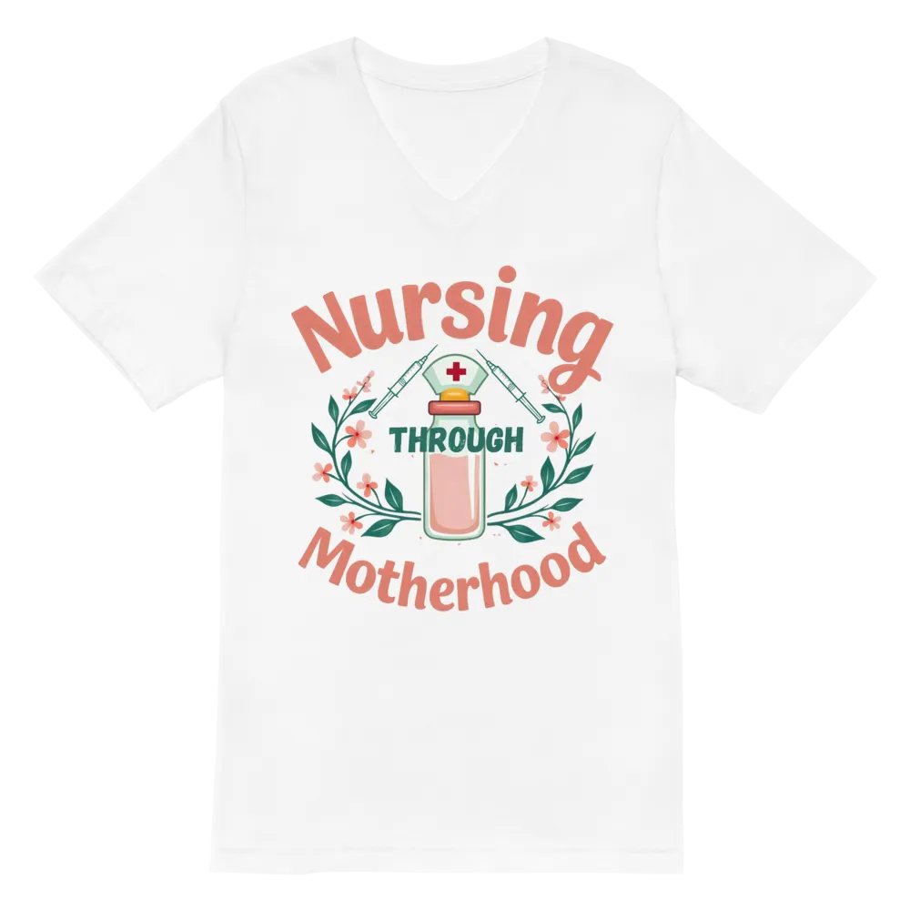 Nurse's Cap Floral, motherhood and nursing V-Neck Tee product image (6)