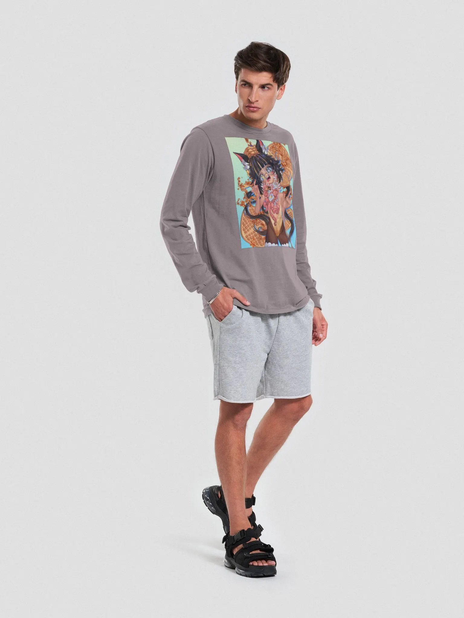 Waffle Monster Background Long Shirt product image (66)
