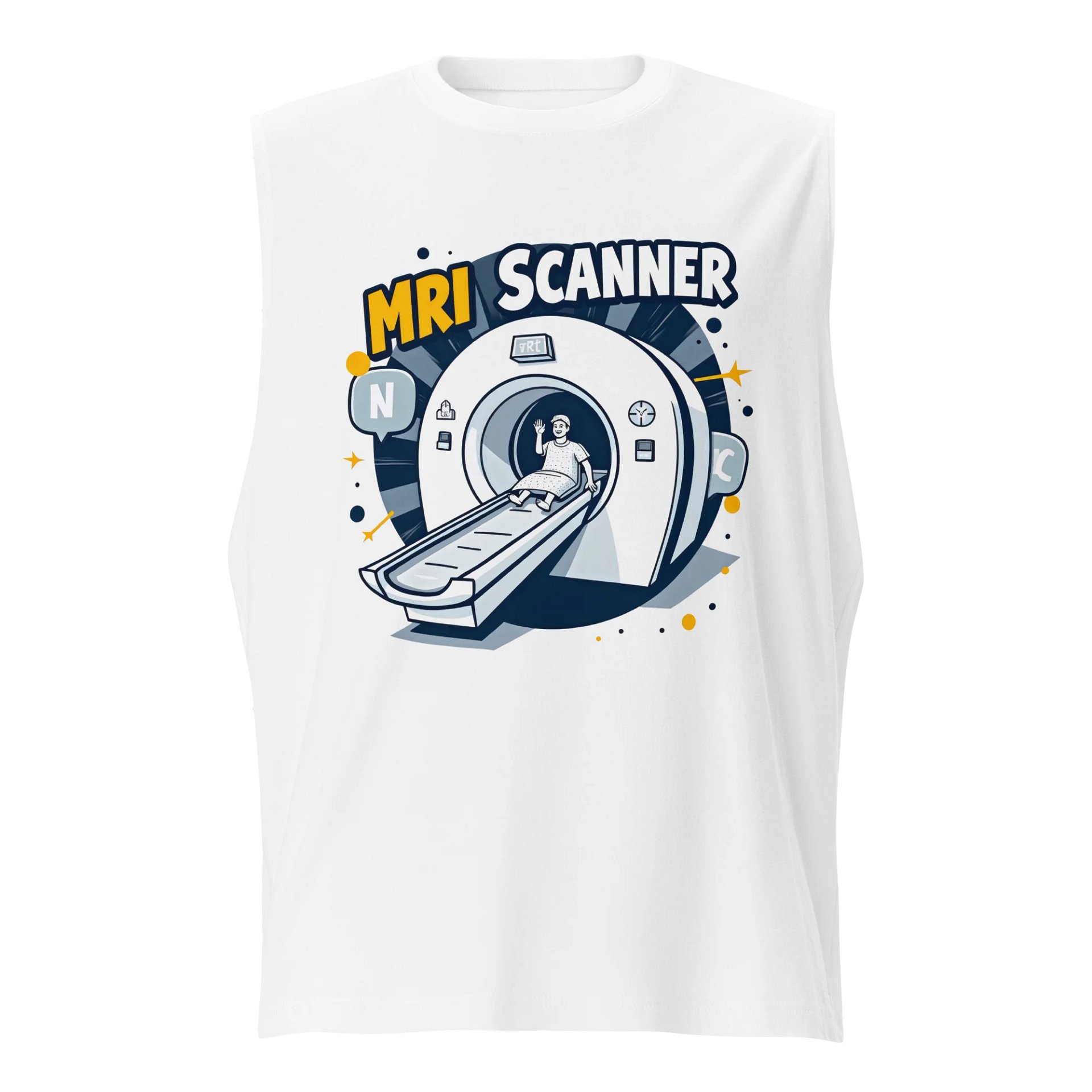 Vibrant MRI Scanner Cartoon Muscle Tank product image (1)
