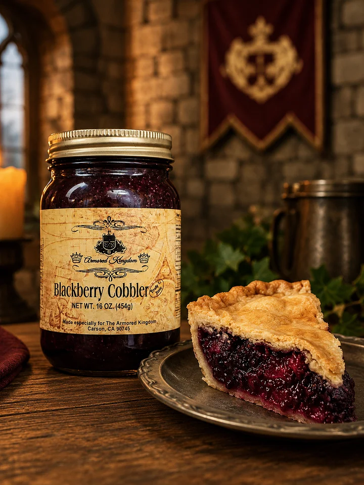 The Armored Kingdom Blackberry Cobbler-Pie in a Jar-Ready to eat-16 OZ-Premium Dessert-Tasty product image (1)
