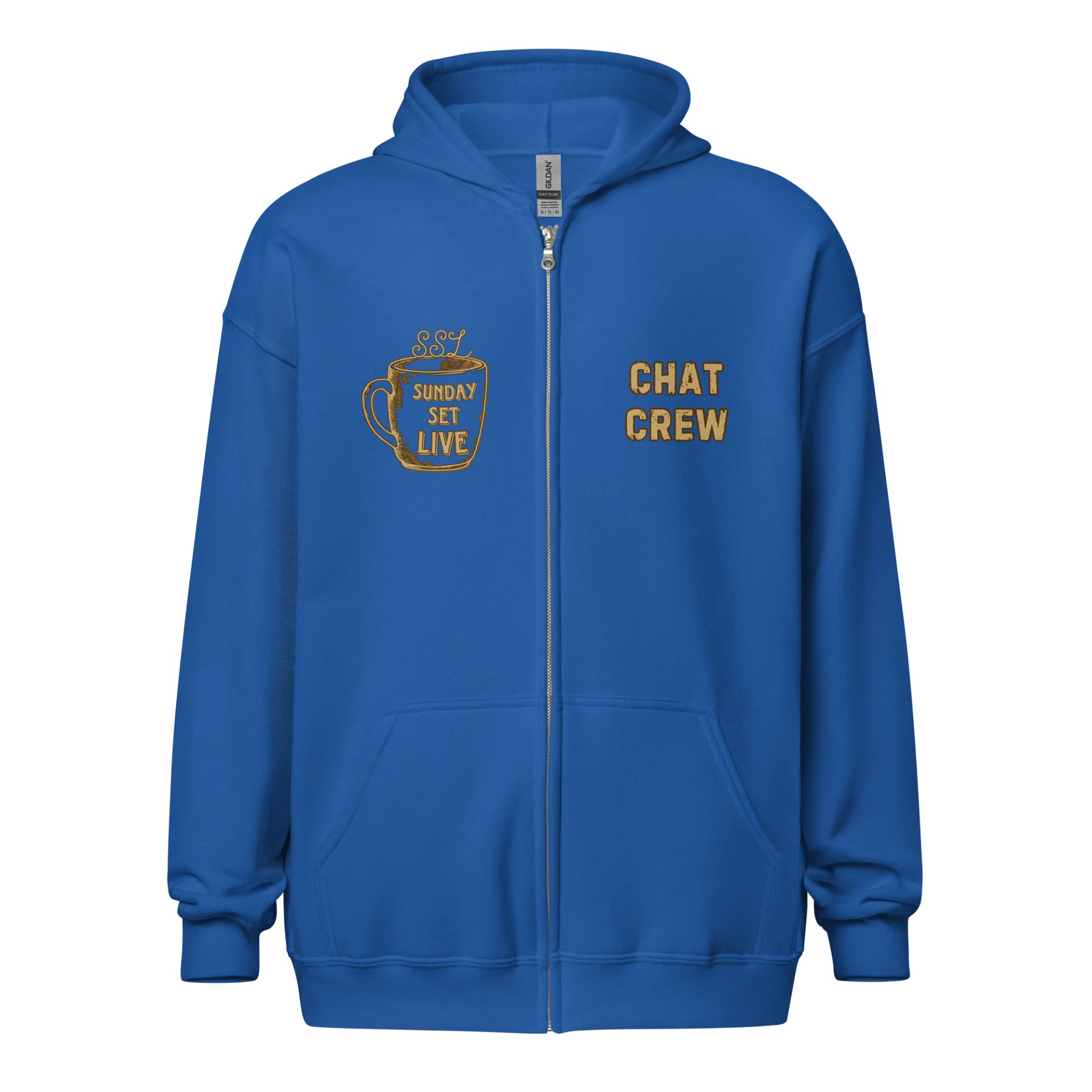 NEW!! zip hoodie w/arch guitar logo and SSL chat crew badge product image (1)