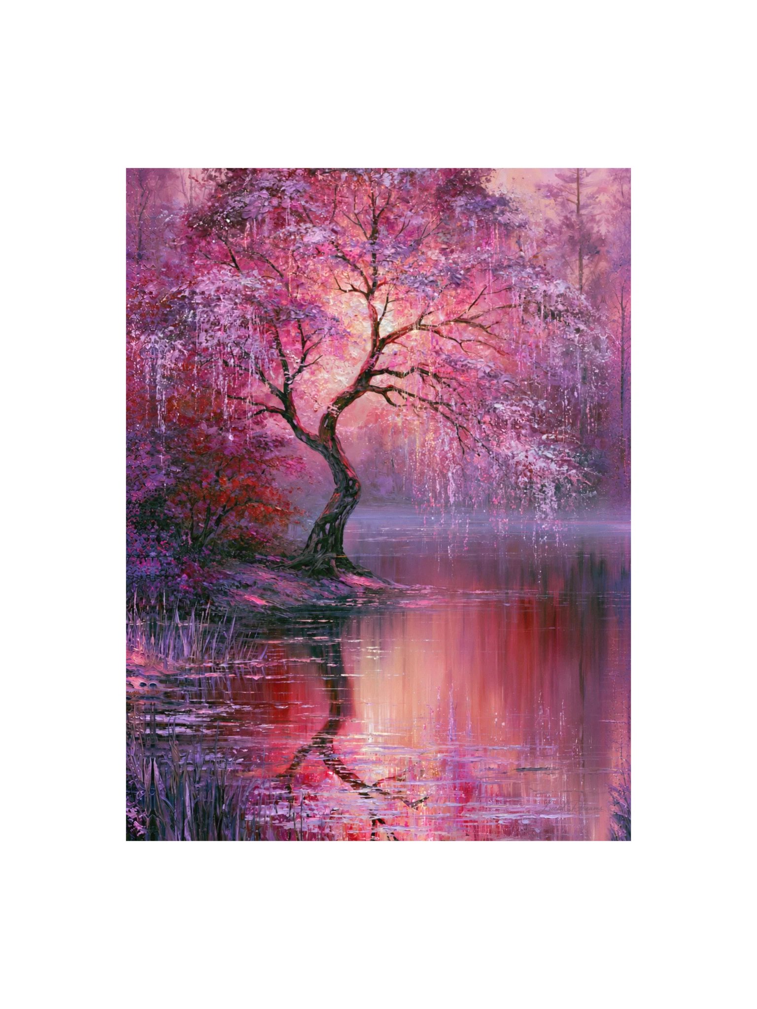 Pink Cherry Blossom Art Print — Whispers Across the Water product image (1)