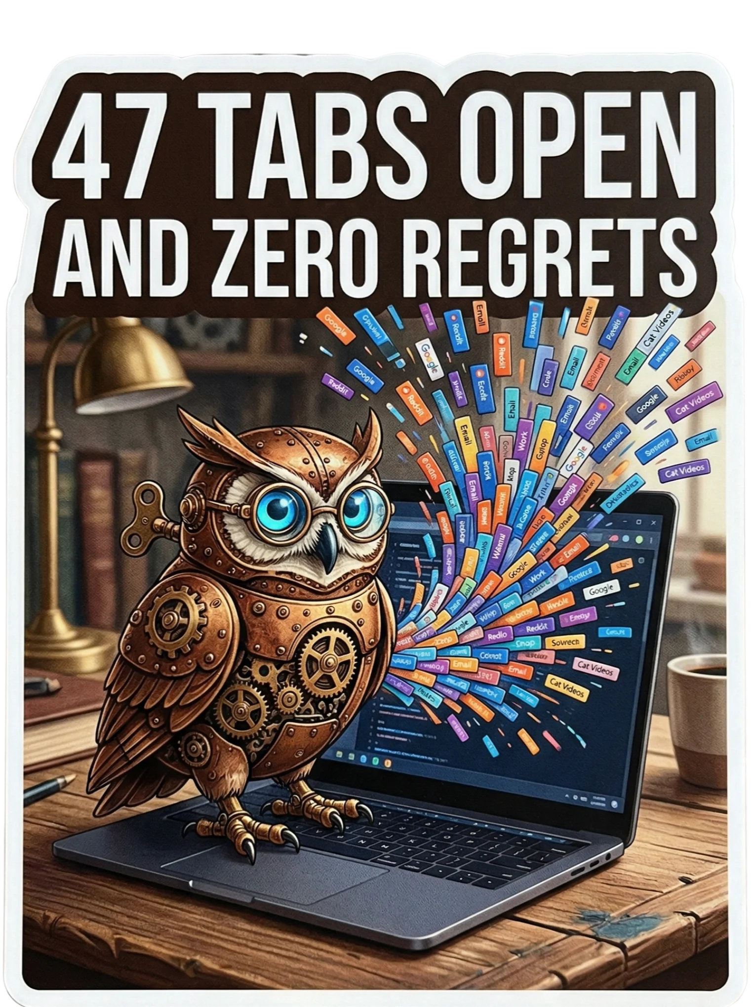💻 47 Tabs Open And Zero Regrets Sticker product image (1)