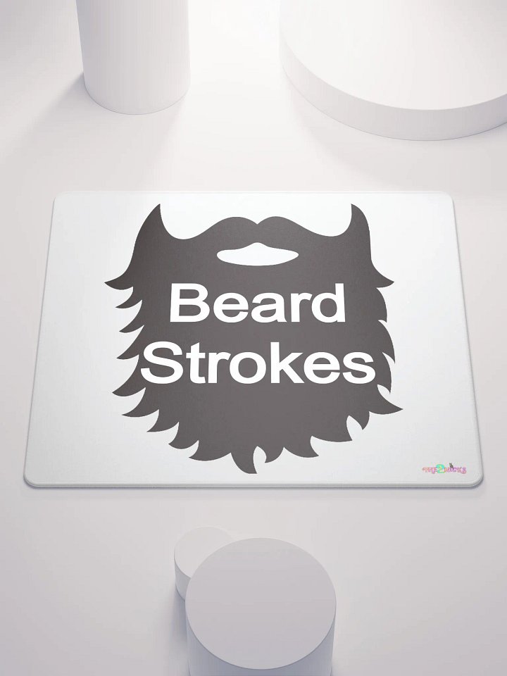 Black Beard Strokes Gaming Mouse Pad (White) product image (2)