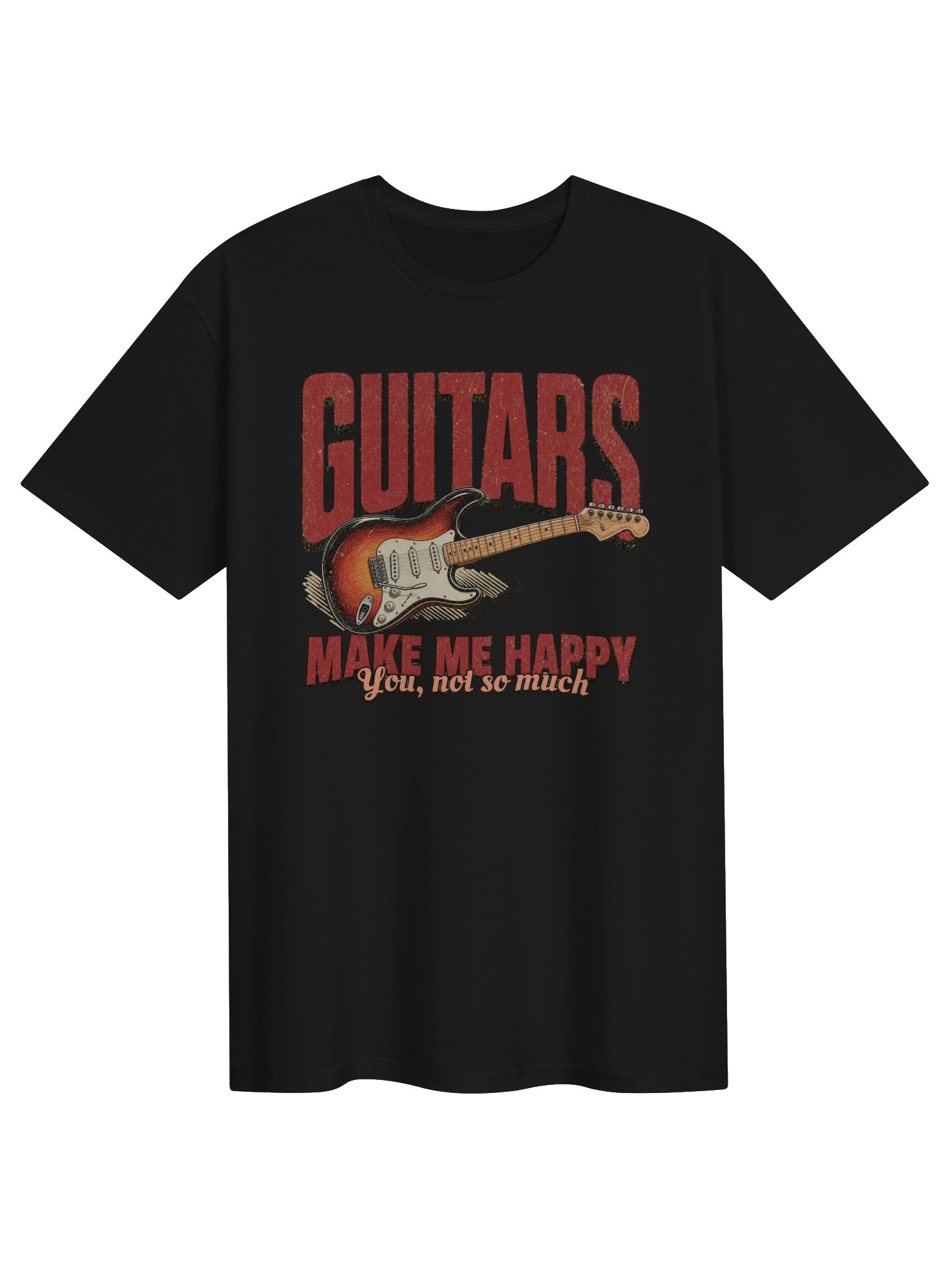 Guitars make me happy - guitar t-shirt | funny guitar t-shirts product image (2)