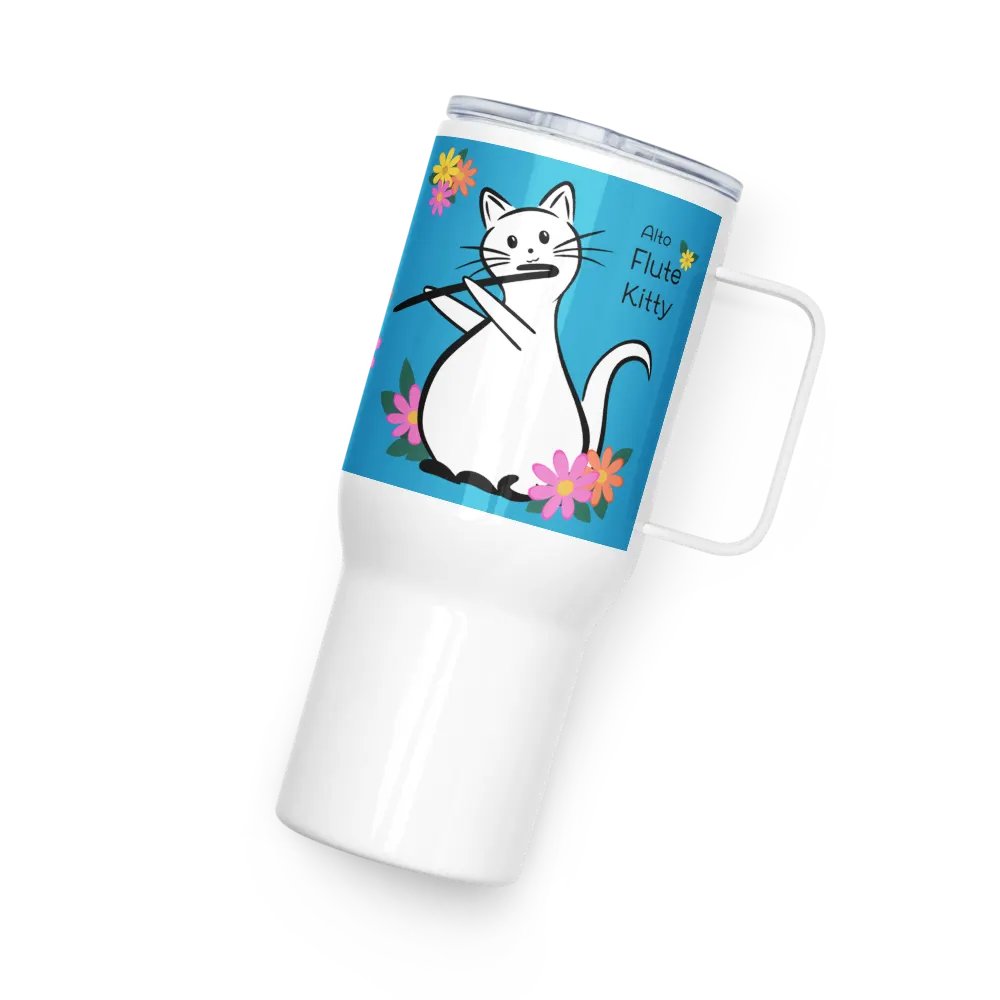 Flute Kitty Travel Mug w handle - Alto Flute product image (4)