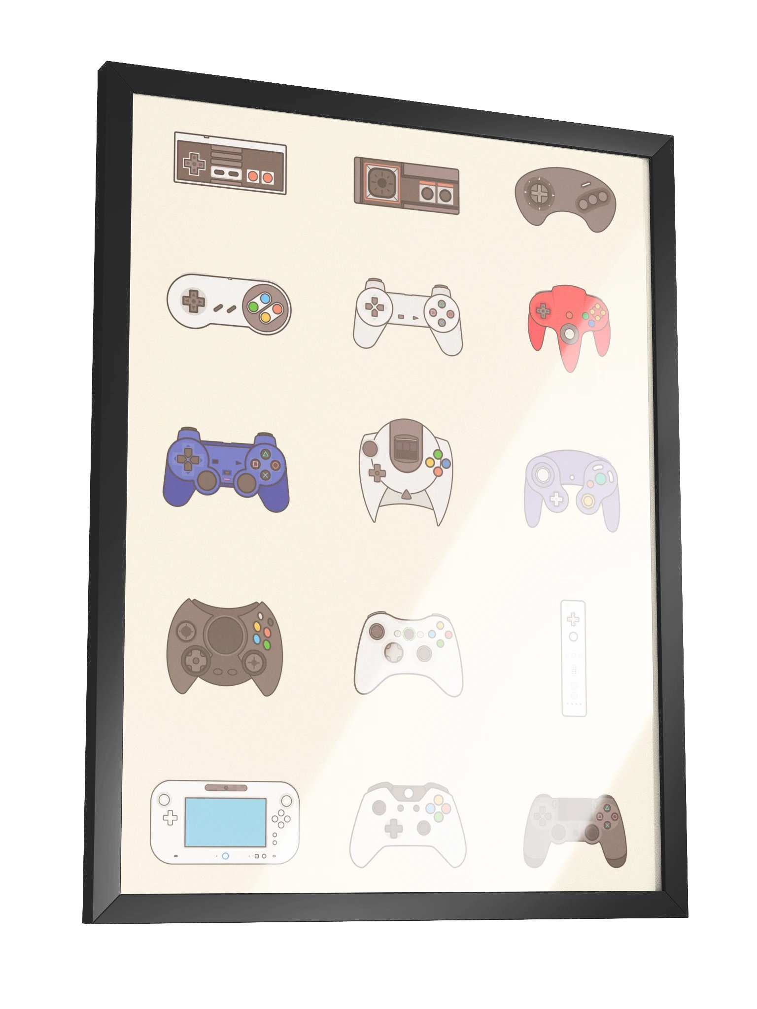 Retro Controllers (Beige) [3x4] | Framed product image (3)