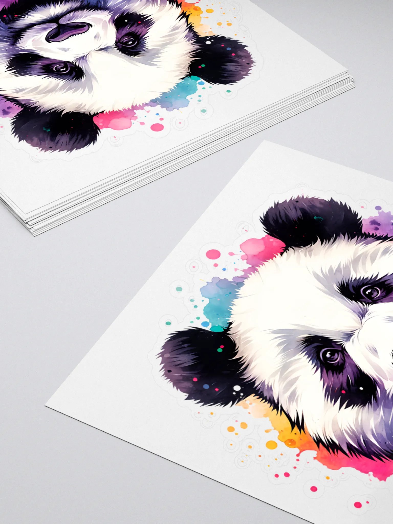 Watercolor Panda Kiss-Cut Sticker product image (4)