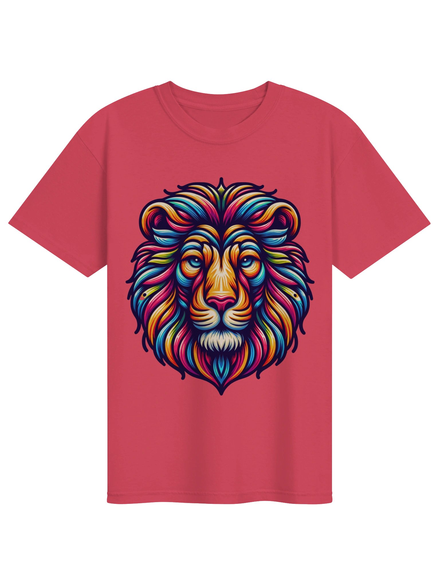 Lion T-Shirt | Bold Colorful Lion Head Graphic T-Shirt for Men & Women product image (4)