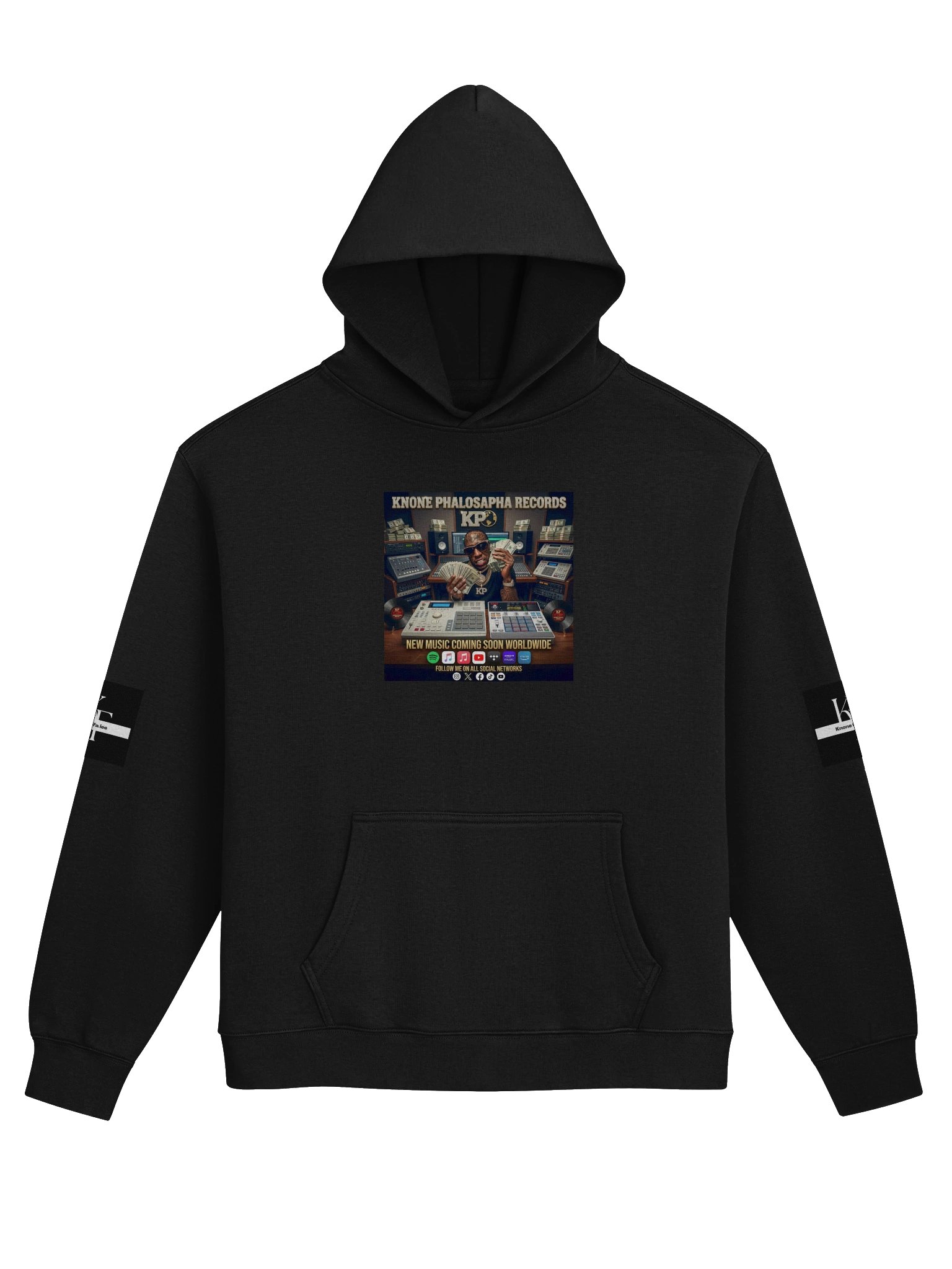 knone fa lee hoodie Stylish Monochrome Lettering Hoodie product image (1)
