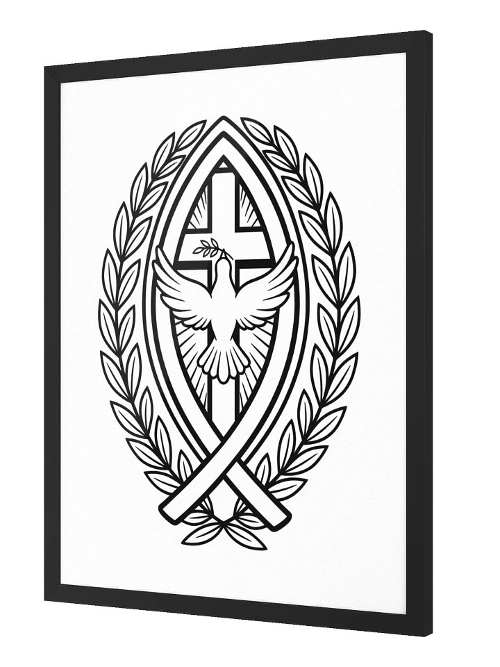 Christian Cross Dove Ichthus Faith Design Wall Art Religious Gift and Decoration Wood Framed Matte Poster product image (2)