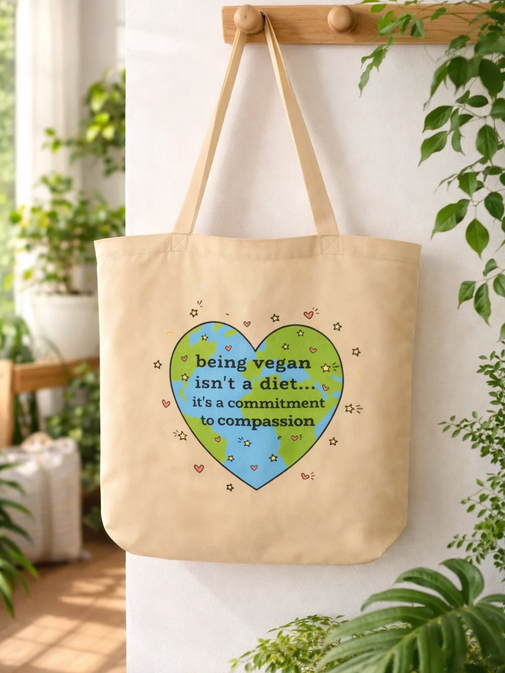 “Being Vegan Isn’t a Diet” Organic Tote Bag product image (1)