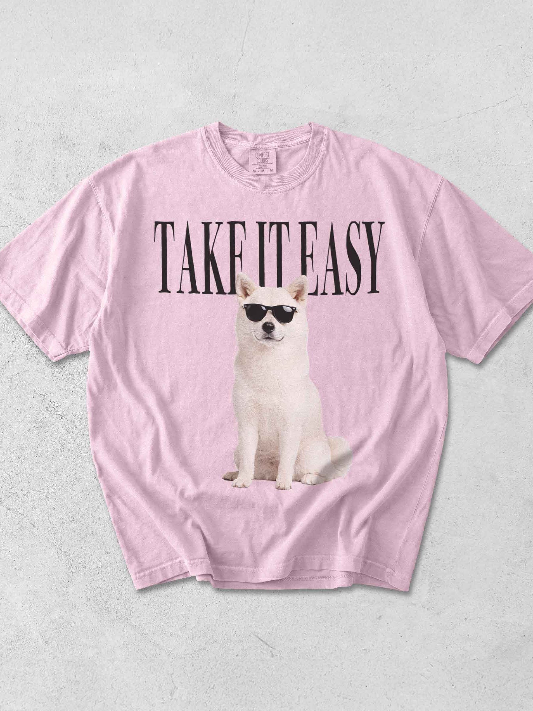 Take It Easy '90s Pop Vintage-Style T-Shirt for Japanese Akita(White) Owners product image (1)