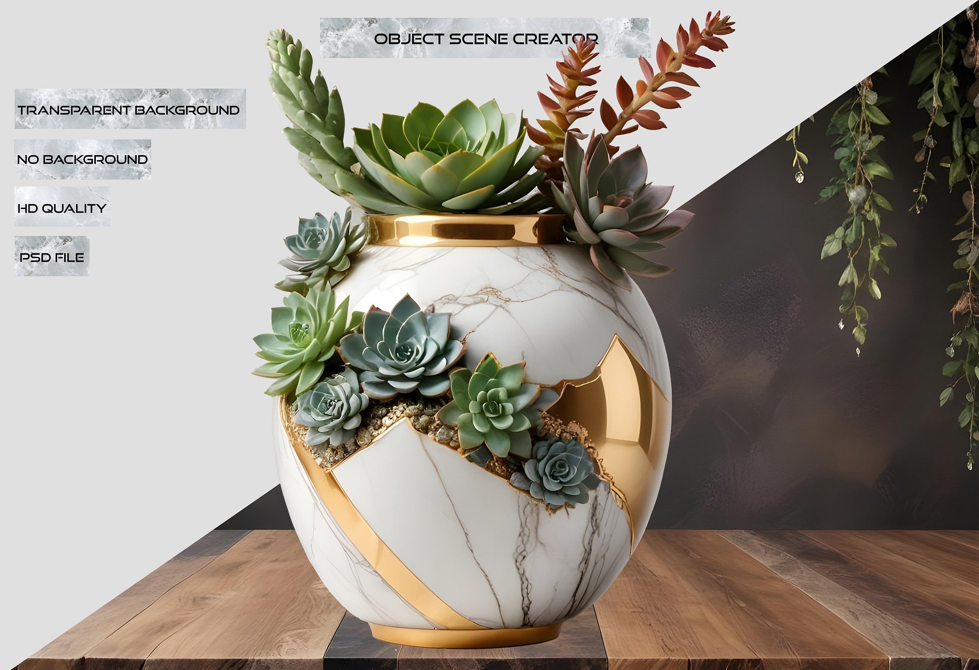 Collection: Marble Eternal – Shabby Chic Kintsugi Vase product image (2)