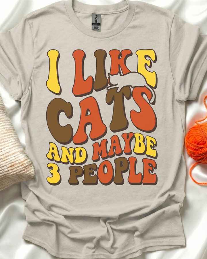 I Like Cats And Maybe 3 People T-Shirt product image (5)