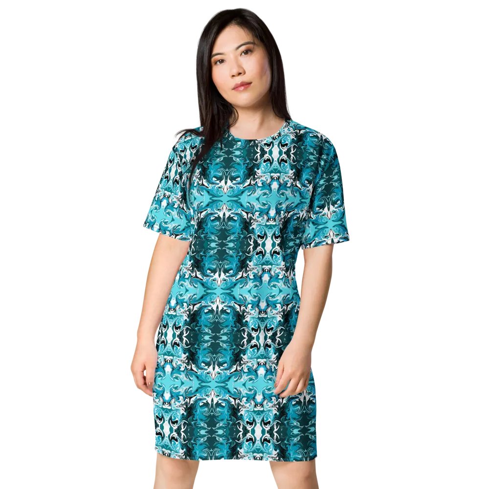 Blue Swirl T-Shirt Dress product image (3)