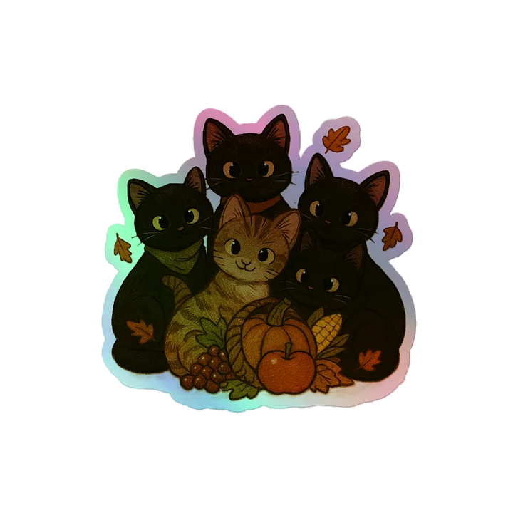 Cat brigade Fall Holographic Sticker Set product image (2)