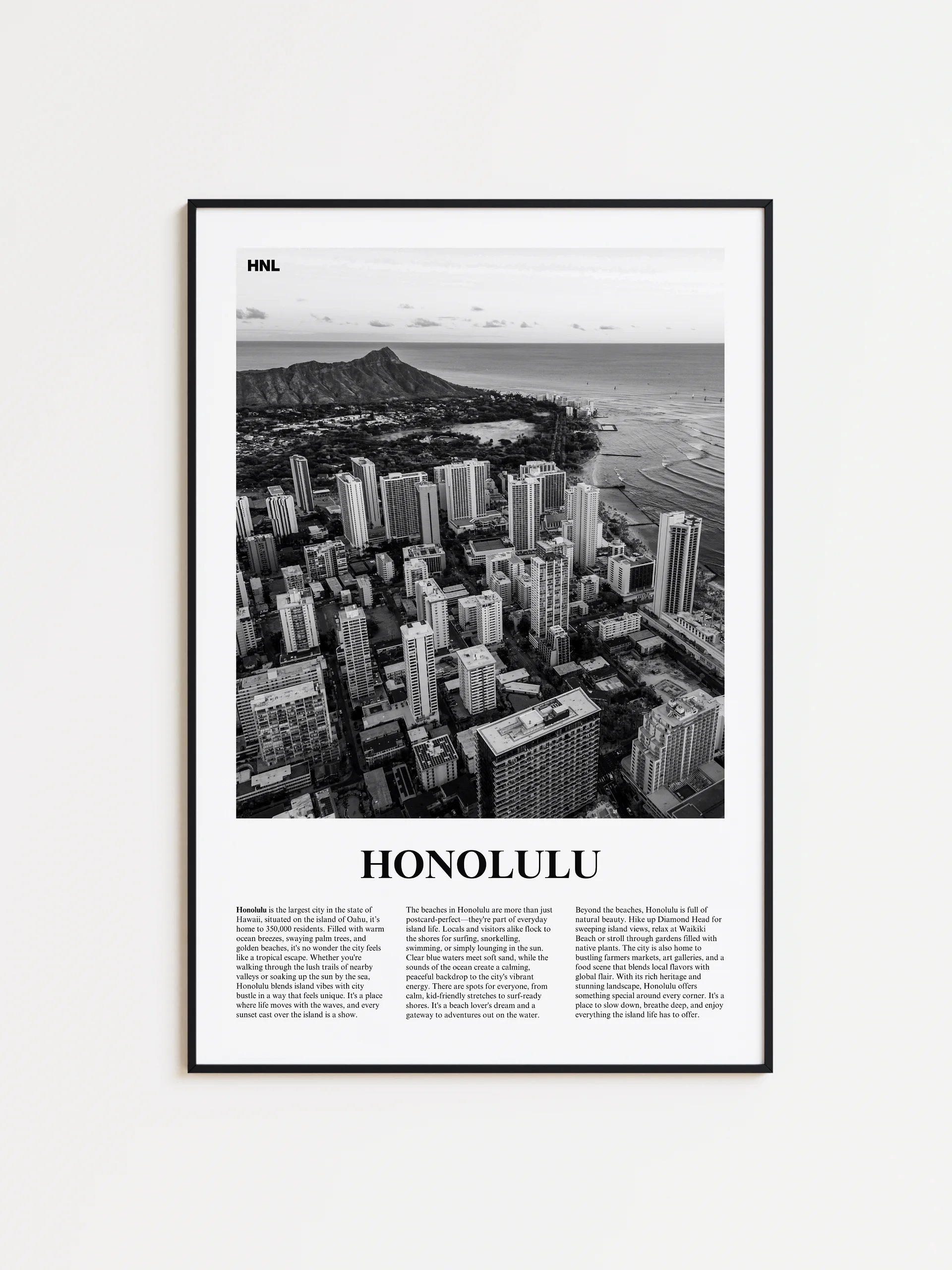 Honolulu 01 Newspaper Poster | Framed product image (1)