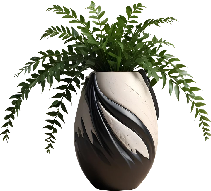 Monochrome Elegance Vase – Black & White Signature, PNG product image (1)