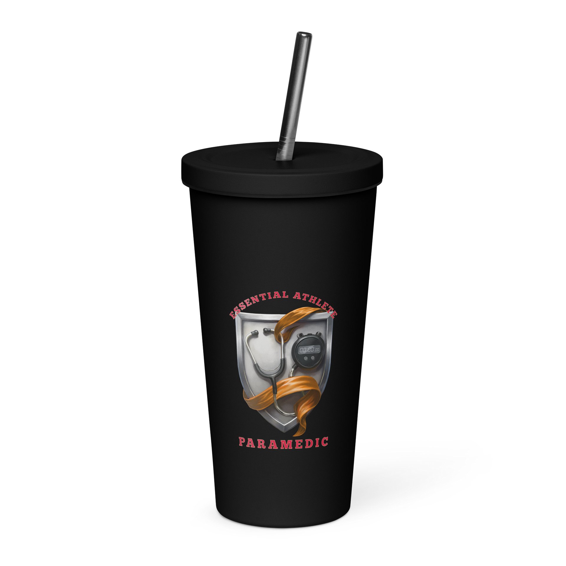 Shield Series: Paramedic Edition Crimson Tumbler with Straw product image (1)